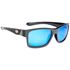 Strike King Pro Shiny Black Sunglasses SK Pro Sunglasses Shiny Black Frame Multi Layer White Blue Mirror Gray Base Lens