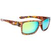 Strike King Pro Tortoiseshell Sunglasses SK Pro Sunglasses Shiny Tortoiseshell Frame Multi Layer Green Mirror Amber Base Lens